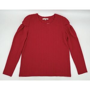 LOFT Red Long Sleeve Blouse